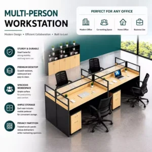 4 Person Office Workstation