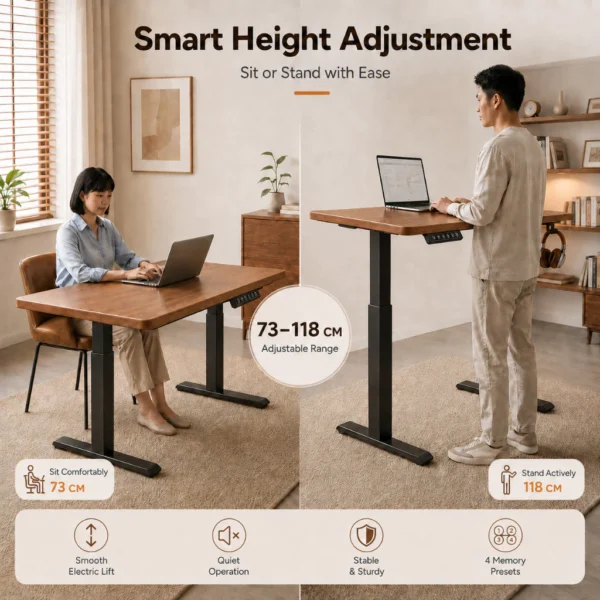 Electric Standing Desk 120x60cm Dual Motor